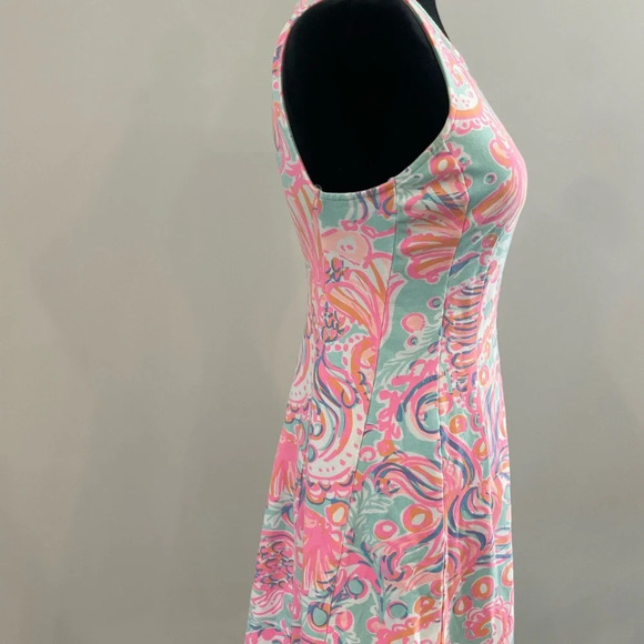 LILLY PULITZER Felicity Too Much Bubbly Print French Terry Fit Flare Dress sz XS - Picture 5 of 9